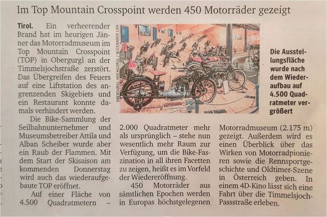 motorradmuseum obergurgl - kurier berichtet
